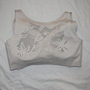 Rhonda Shear Gel Bra Lace Back Detail Pullover Gray Bralette Bra sz 2X #2405